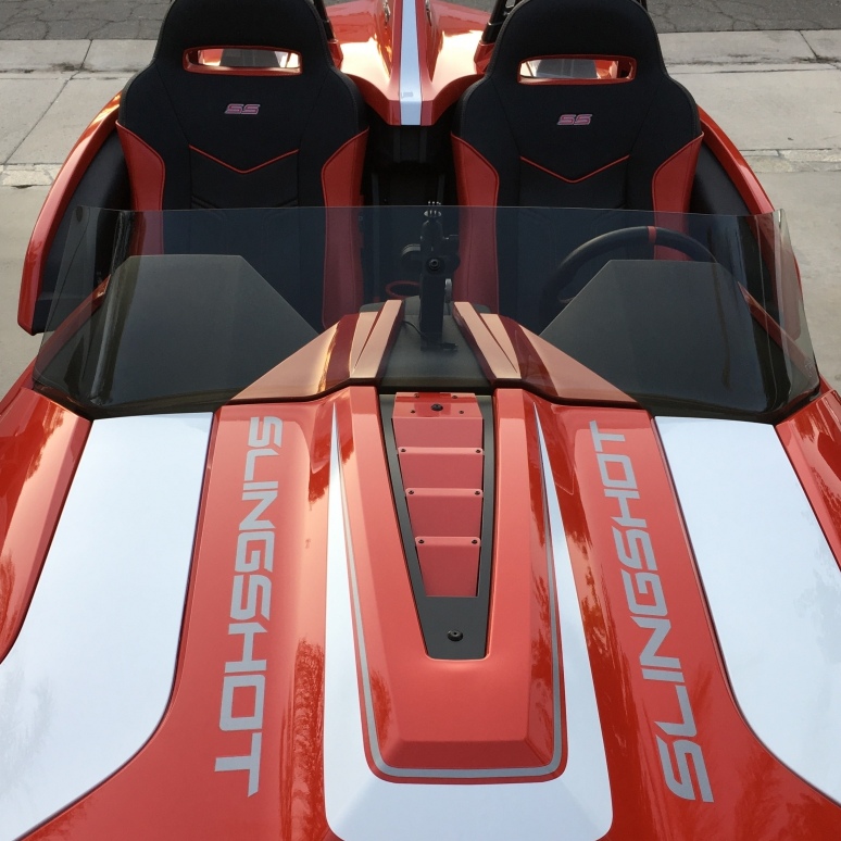 Polaris Slingshot Stock height TINTED Windshield by F4 Customs Demo #304